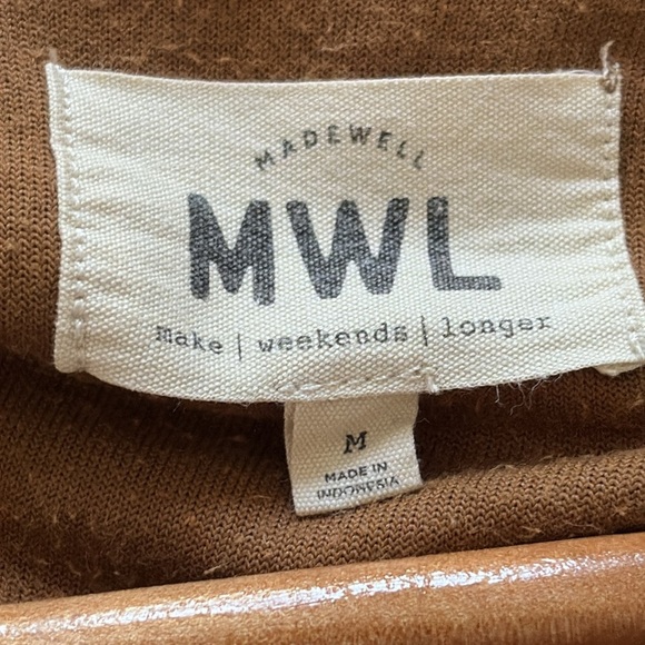 Madewell MWL Velour Half-Zip Sweatshirt Long Sleeves Relaxed Cedar Brown Size M - Picture 6 of 11